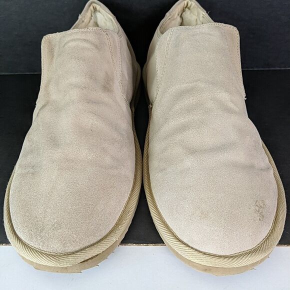 Emu Ridge Australia Suede Slippers Beige Tan Wool Lining Men Size 13 House Shoes - Picture 7 of 9